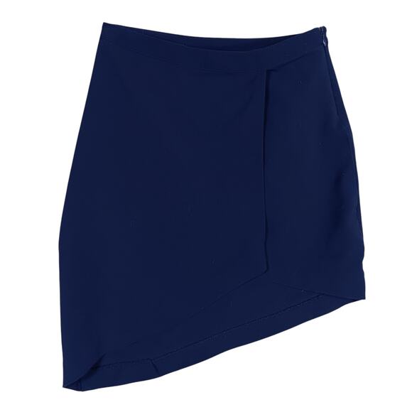 TOBI Asymmetrical Skirt Size Small Navy Blue Side Zipper Closure No Pockets - Picture 5 of 11